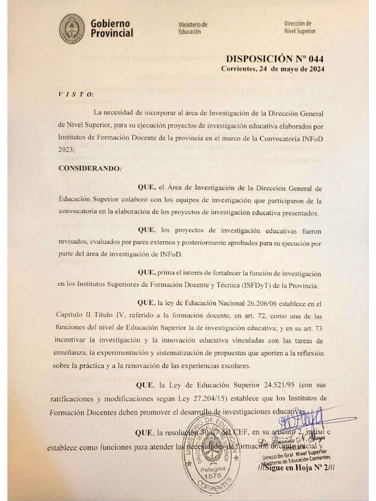 Disposición No 044 24 | PDF