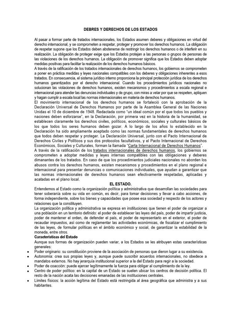 Debres y Derechos de Los Estados | PDF | Derechos humanos | Estado ...