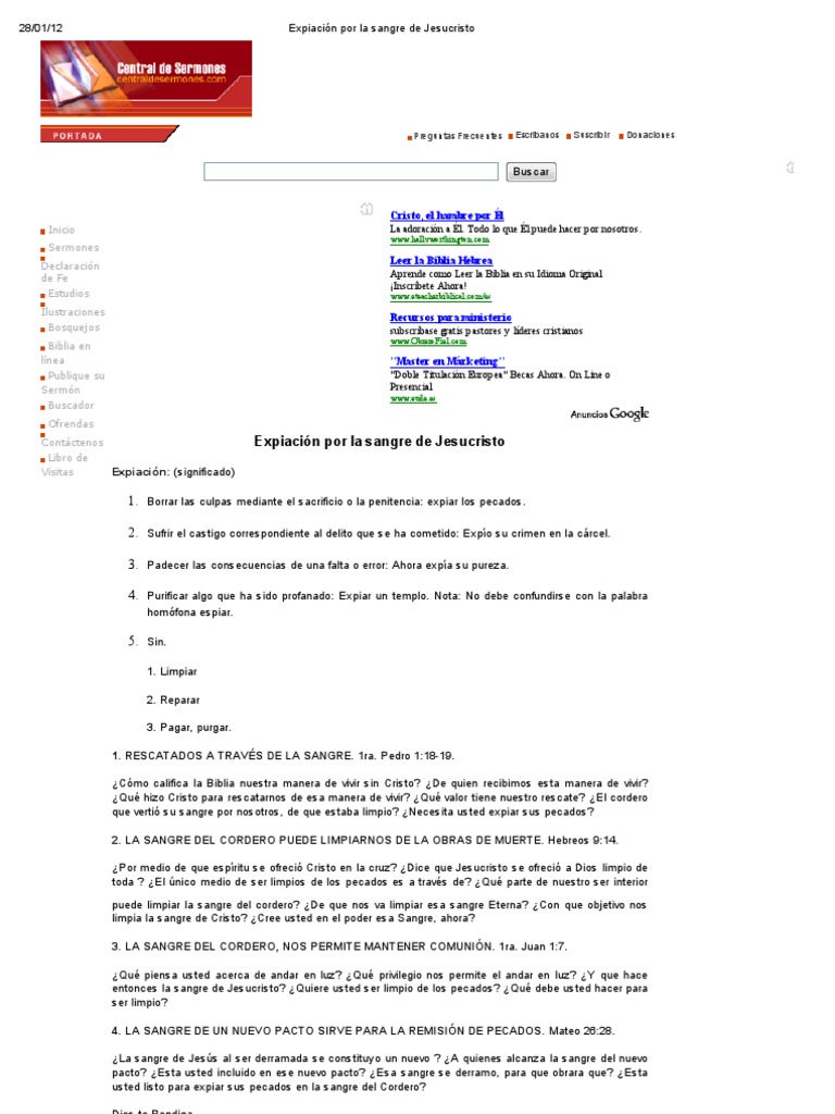 Expiación Por La Sangre de Jesucristo | PDF | Expiación en el ...