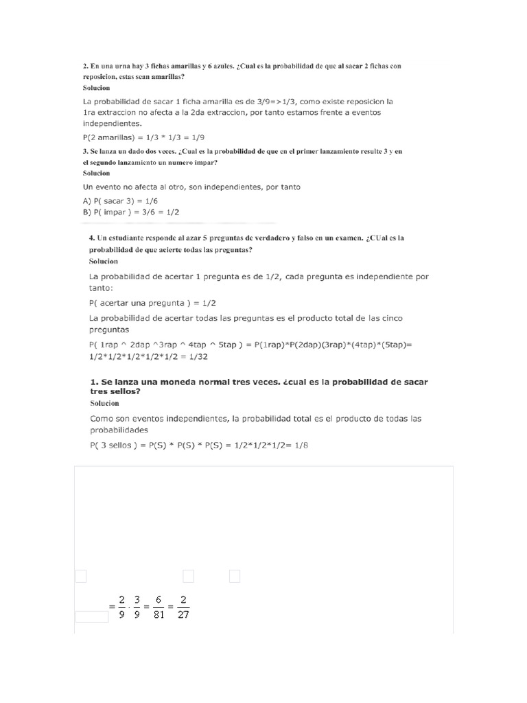 Probabilidad de canicas en secuencia | PDF