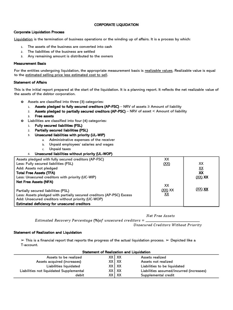 Corporate Liquidation Guide | PDF | Liquidation | Personal Finance