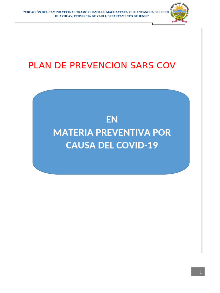 Plan de Prevencion SARS COV-19 | PDF | Lavado de manos