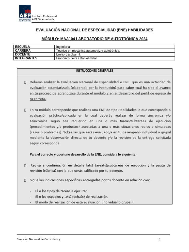 Ene - Versión Estudiante - Maa104 - 2024 | PDF | Sensor | Evaluación
