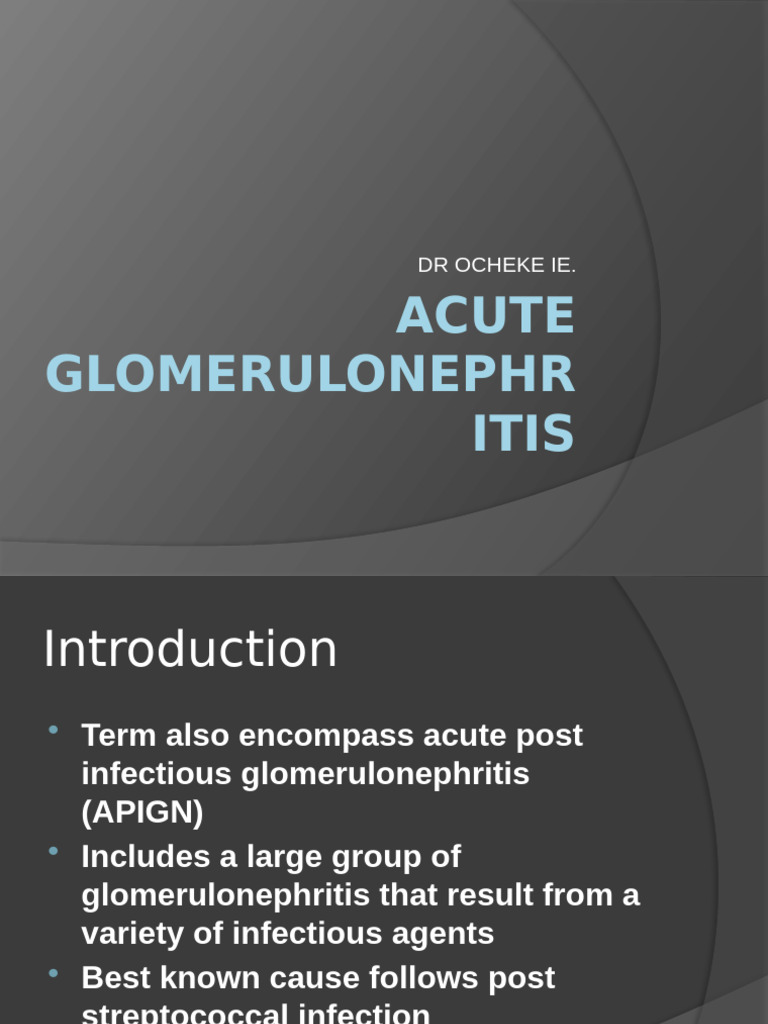 Acute Glomerulonephritis Overview | PDF | Infection | Edema
