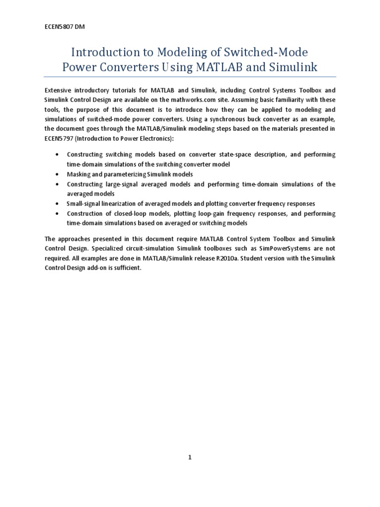 MATLAB Simulink Introduction PDF Parameter Programming