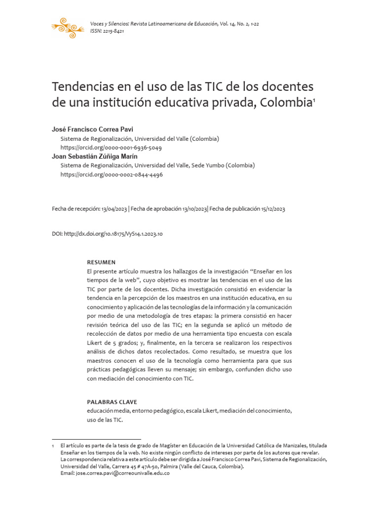 3.tendencias en El Uso de Las TIC de Los Docentes de Una Institución ...