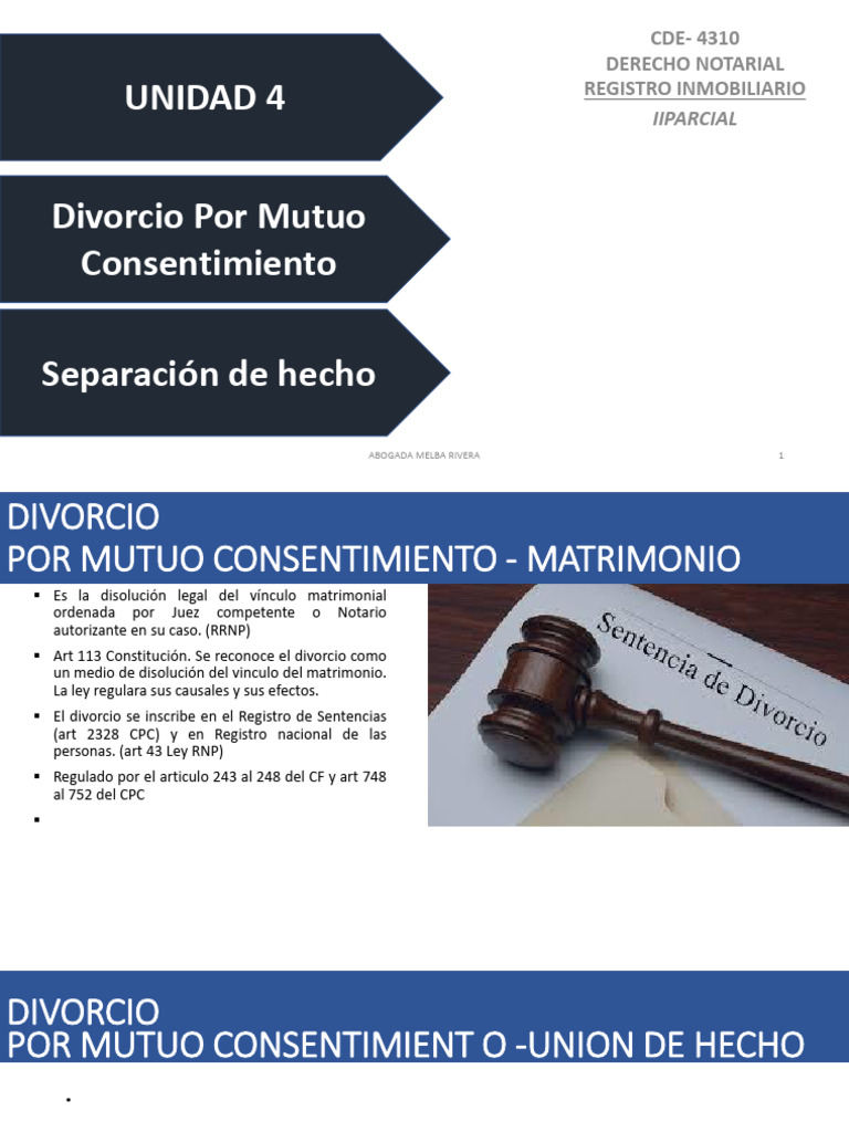 Unidad 4 Divorcio Por Mutuo | PDF | Divorcio | Arreglos de vivienda