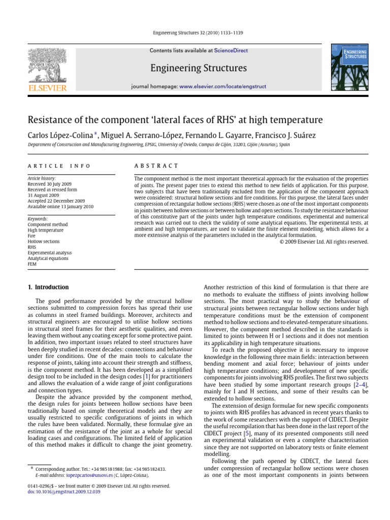 Resistance of The Component Lateral Faces of RHS at - 2010 ...