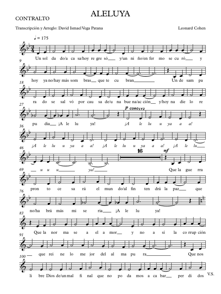 Aleluya - Contralto - Contralto | PDF