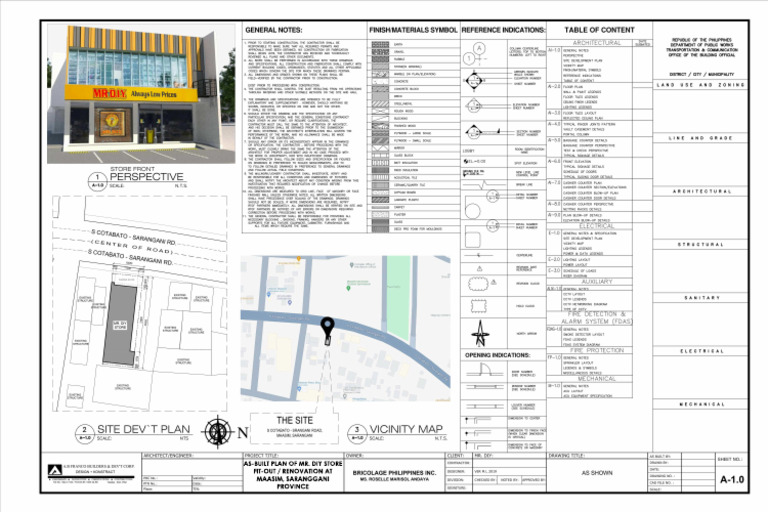 As-Bui LT Plan OF MR. DI Y Store FI T-Out / Renovati ON AT Maasi M ...