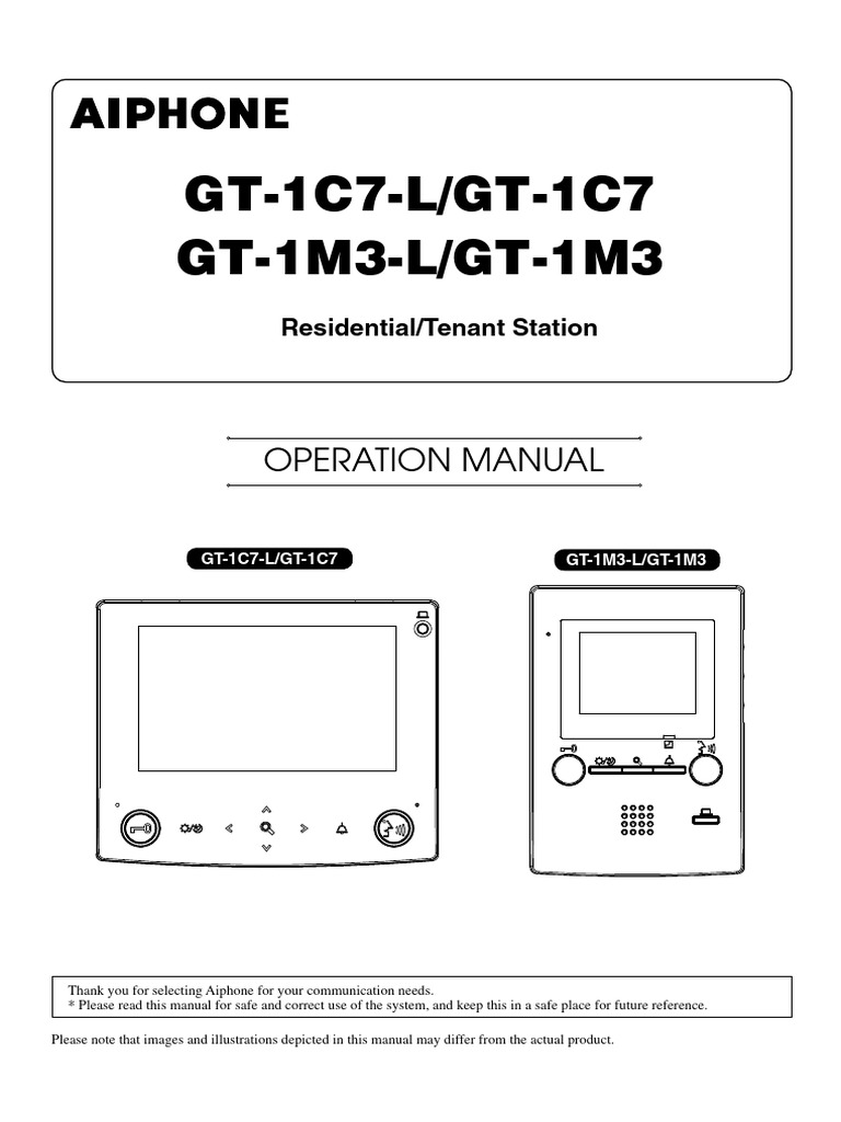 Aiphone GT-1C7 Manual | PDF | Backlight | Radio