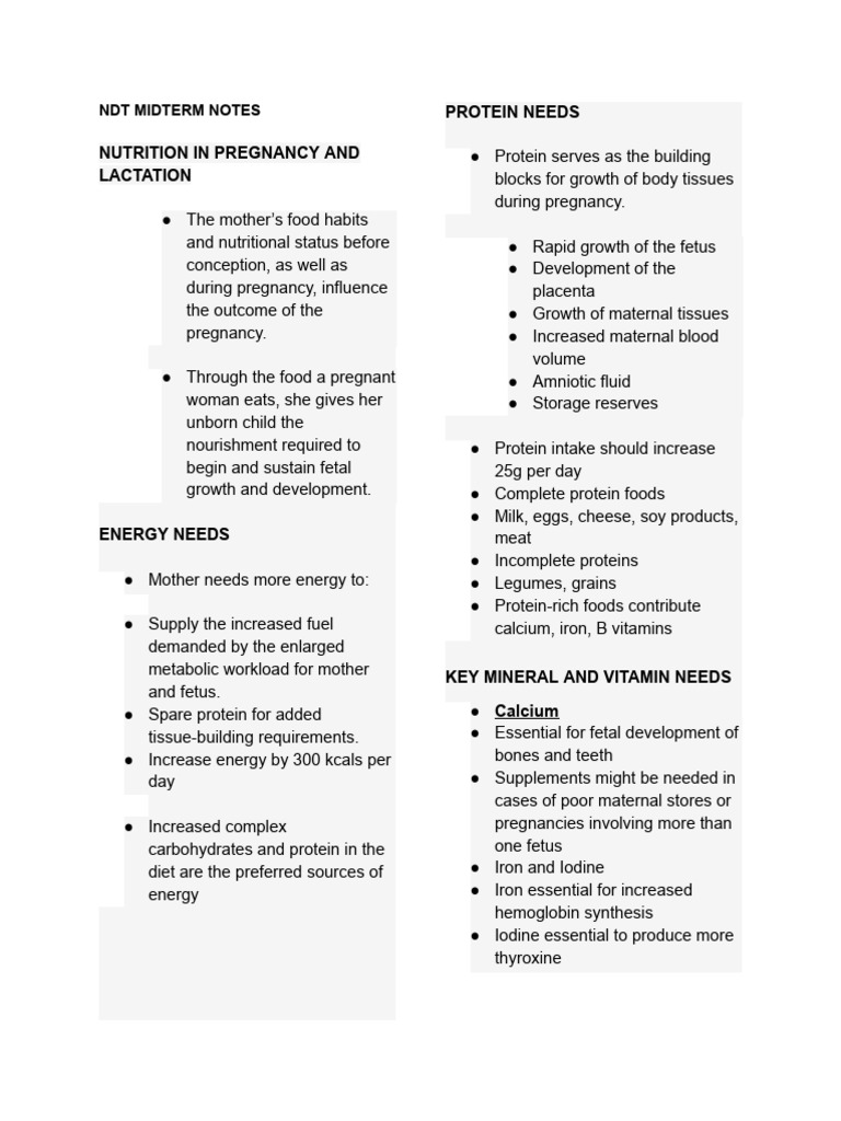 NDT Midterm Notes | PDF | Carbohydrates | Breastfeeding