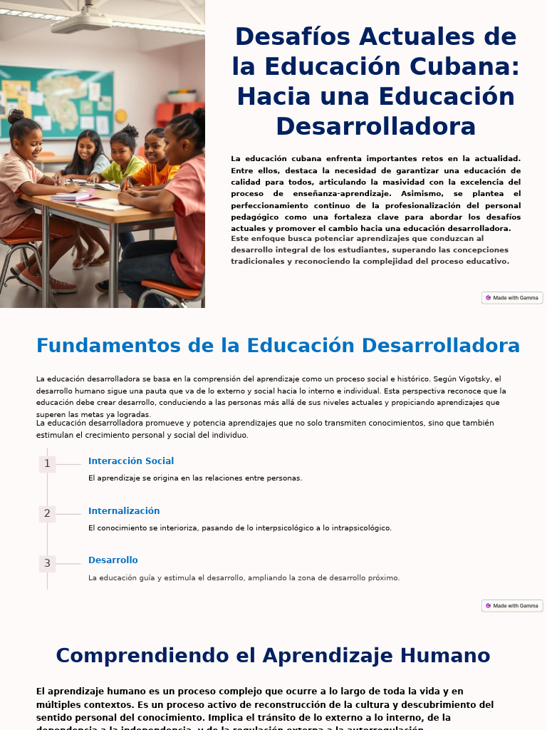 Desafios Actuales de La Educacion Cubana Hacia Una Educacion ...