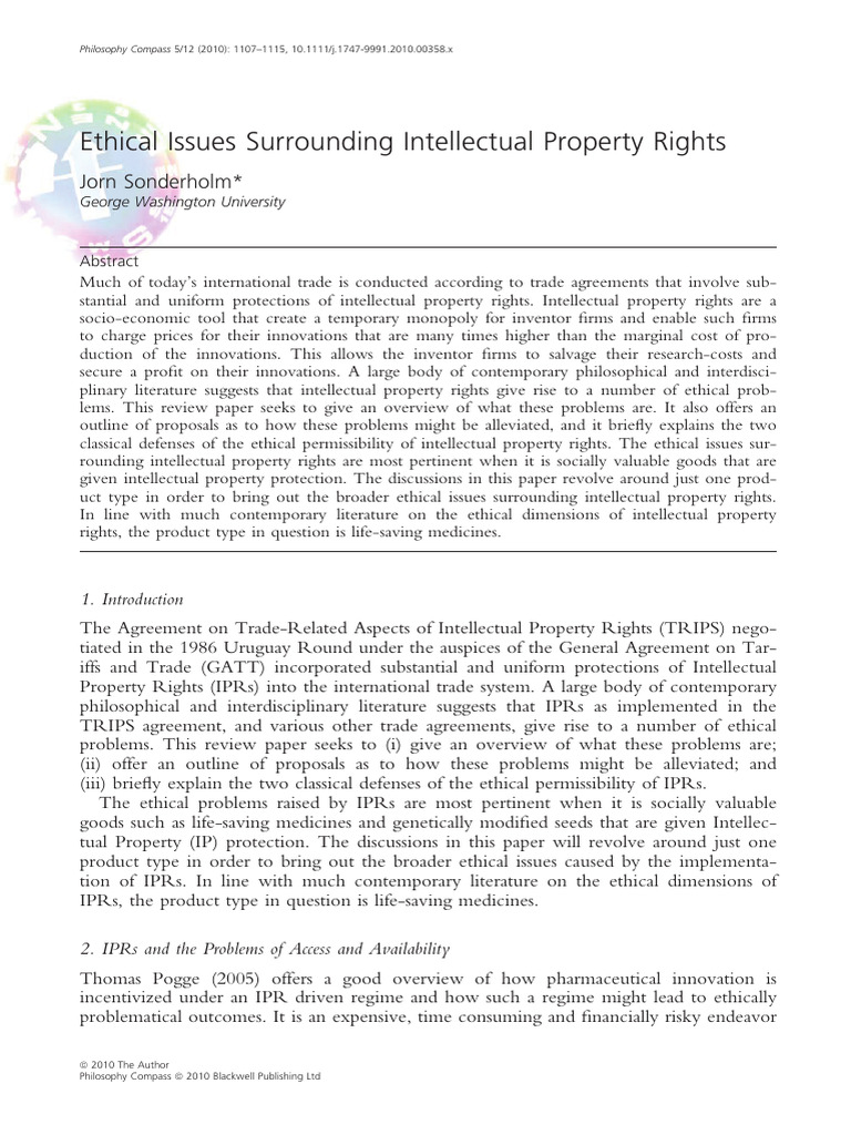 ETHICAL ISSUES IN INTELLECTUAL PROPERTY RIGHTS PDF visual data 4