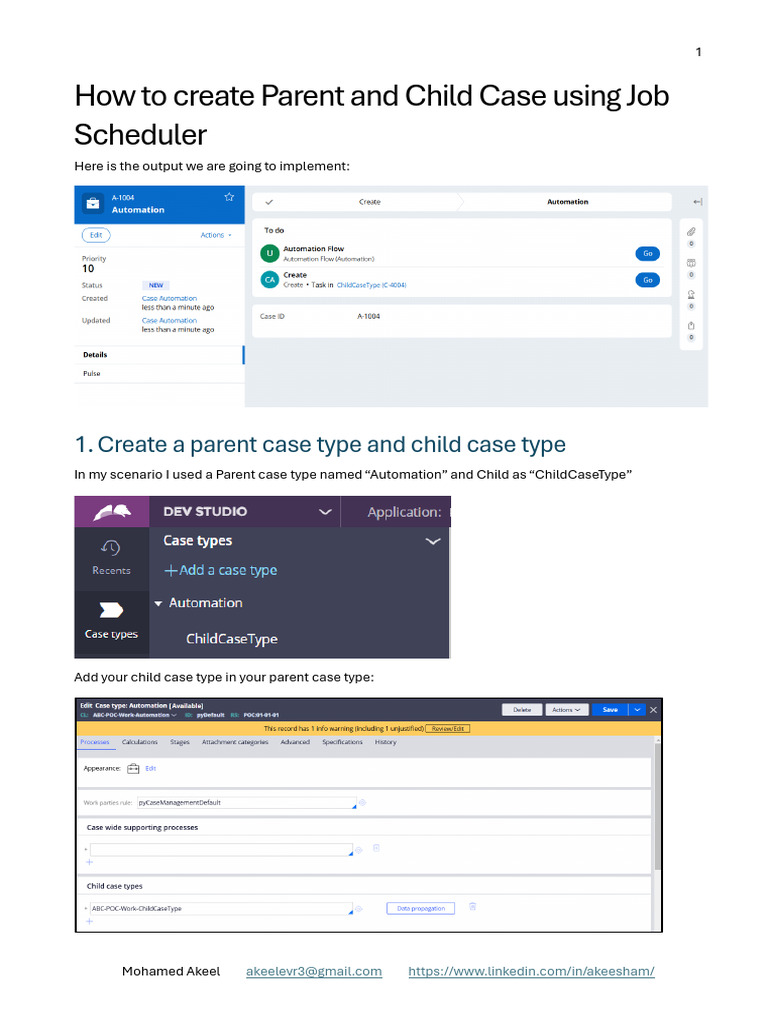 Creating Parent-Child Cases in Pega | PDF