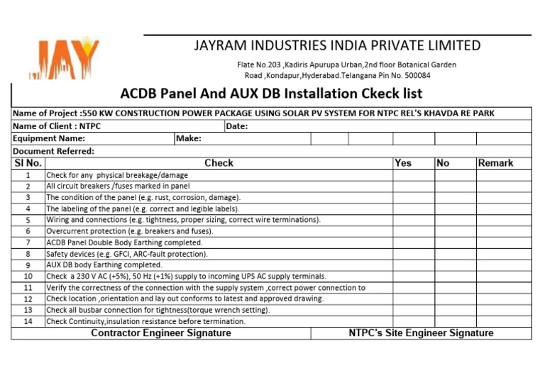 ACDB and AUX DB Installation Checklist | PDF