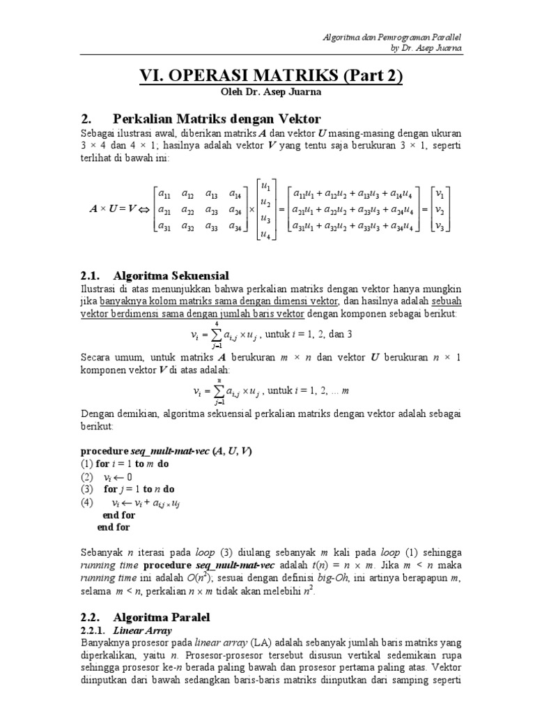 Operasi Matriks 2 | PDF | Metode & Bahan Ajar
