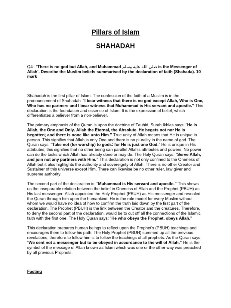 Pillars of Islam P2 | PDF | Prophets And Messengers In Islam | Ramadan