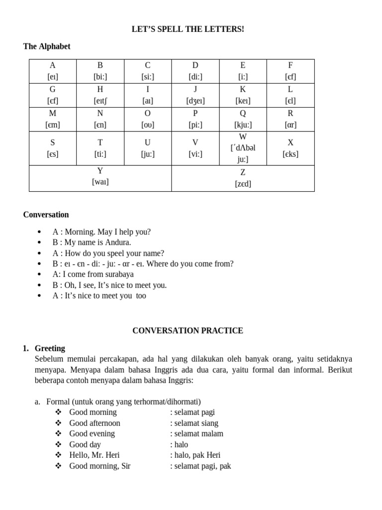Modul Speaking 1 | PDF