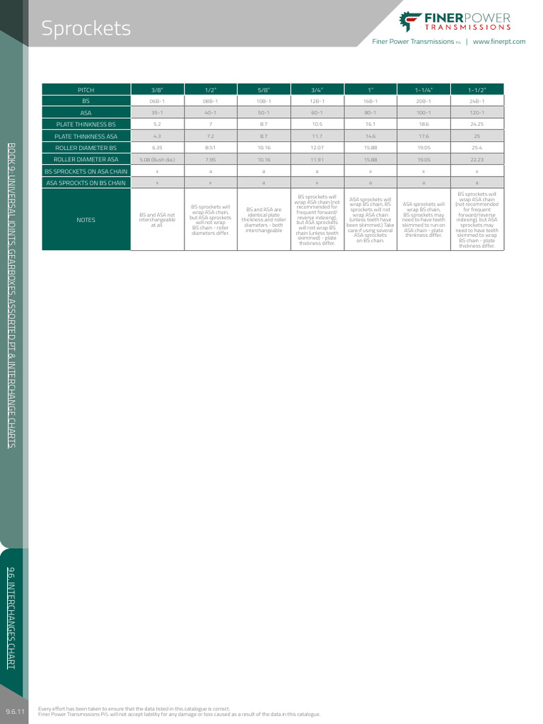 BS and ASA Chain Interchange Guide | PDF