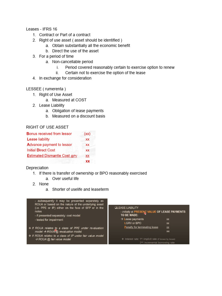 Leases - IfRS 16 | PDF