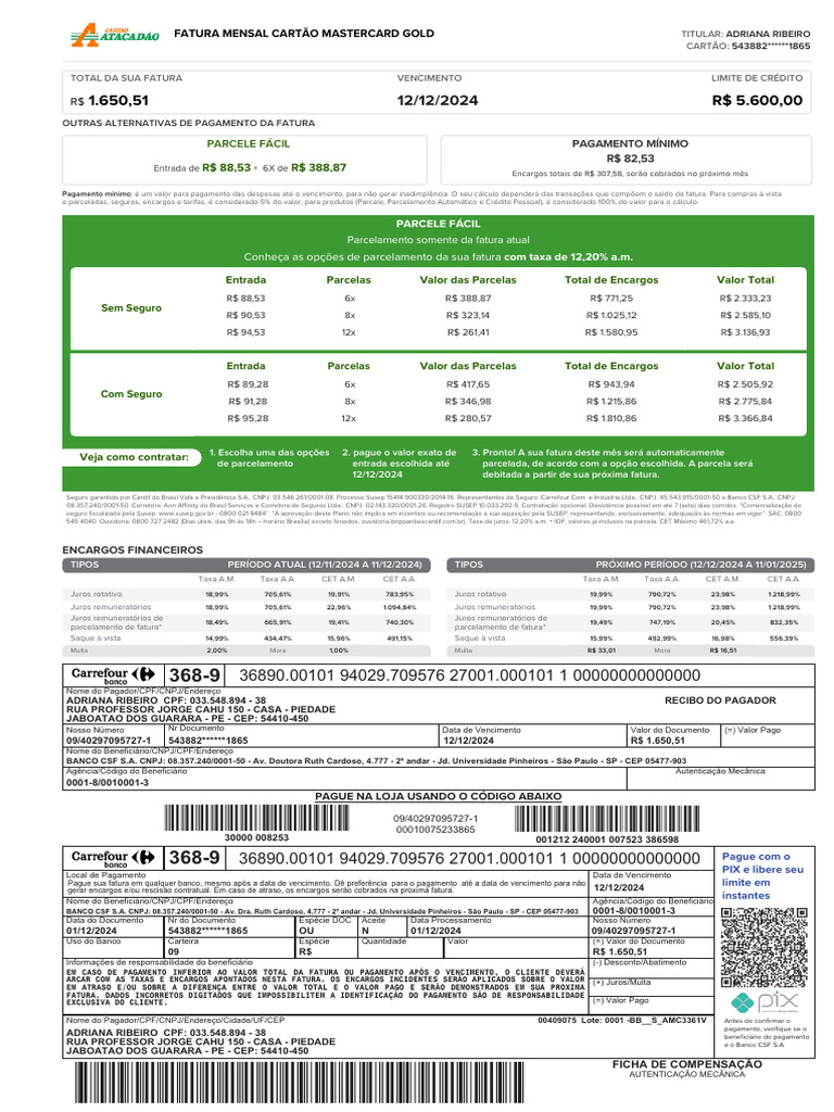 Statement Month 02 12 2024 21 54 09 | PDF | Cartão de crédito | Setor ...