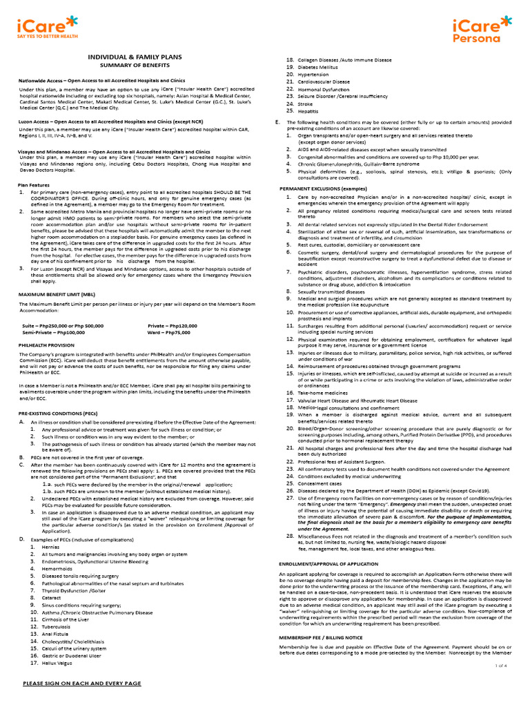 iCare Plan Benefits Overview PDF Hospital Angiography