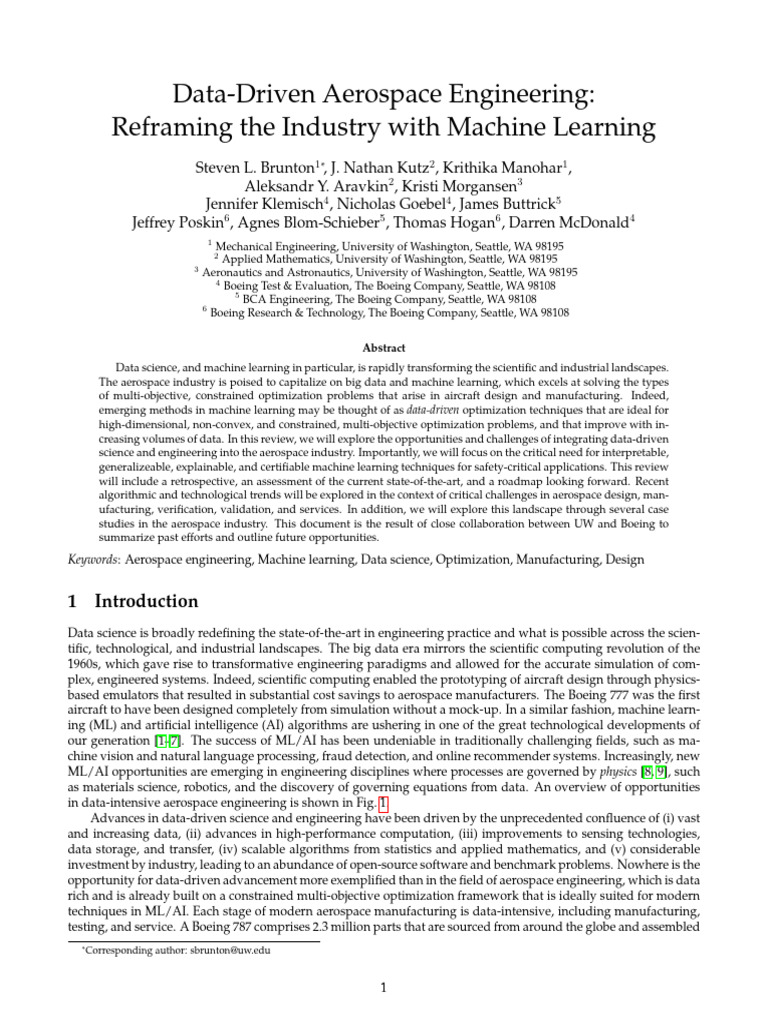Data-Driven Aerospace Engineering- Reframing the Industry With Machine ...