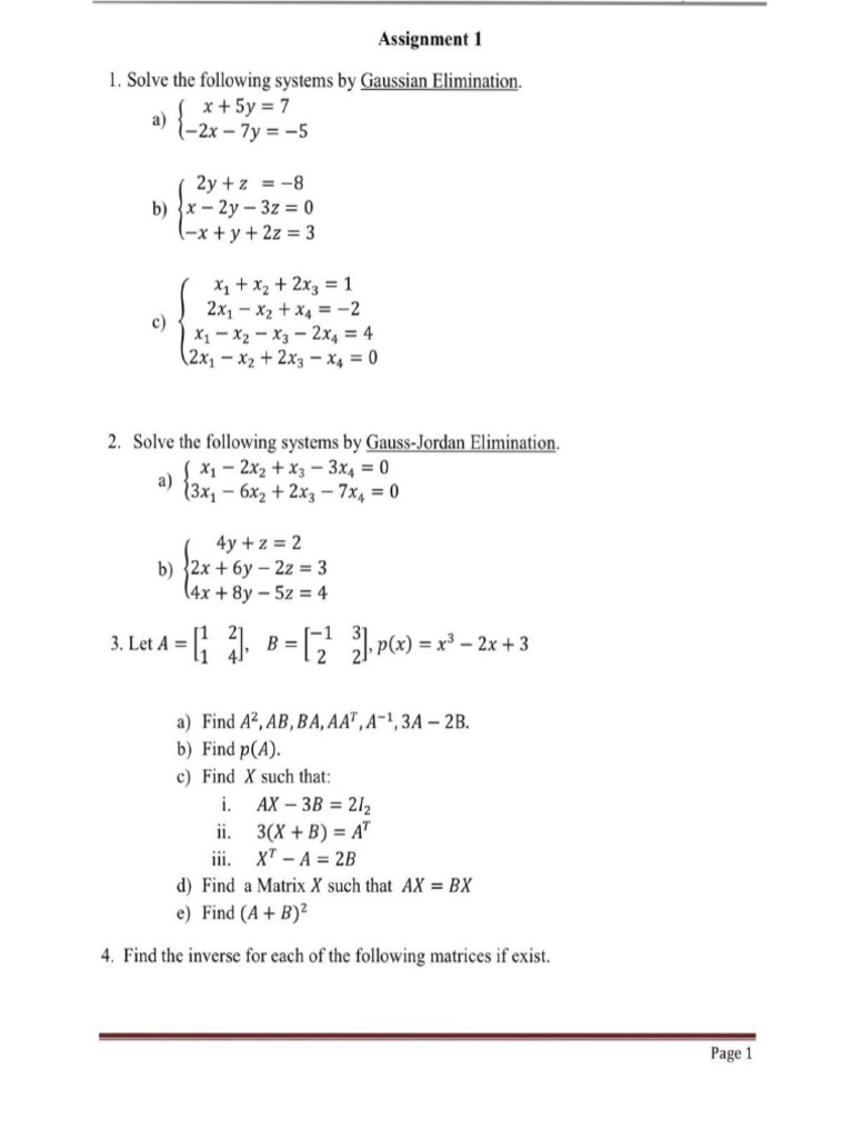 Exercise Set 1 | PDF