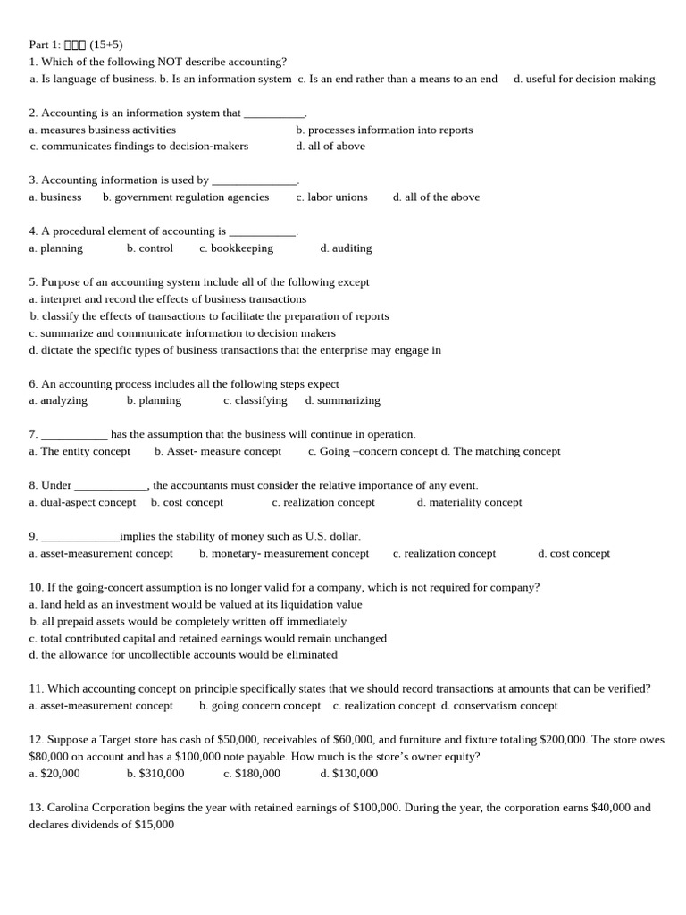 会计复习题 | PDF | Debits And Credits | Balance Sheet