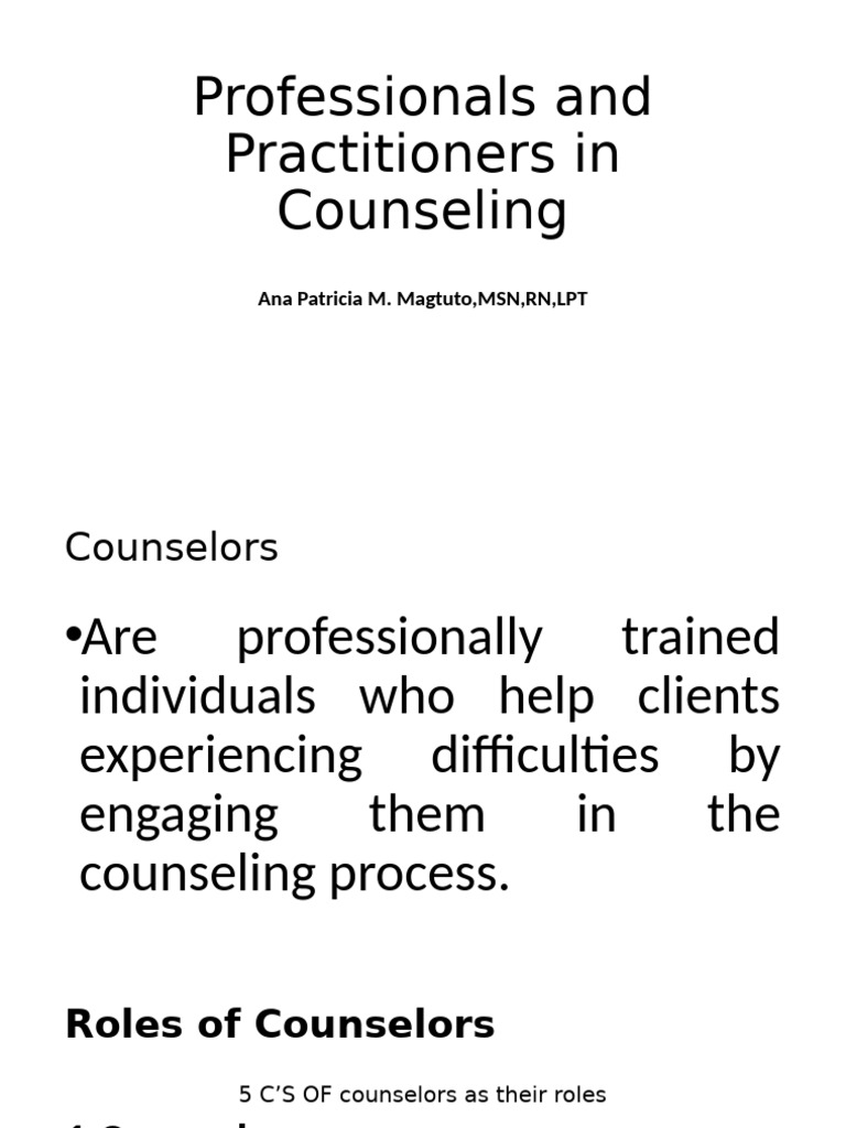 Roles and Functions of Counselors | PDF | Counseling Psychology ...