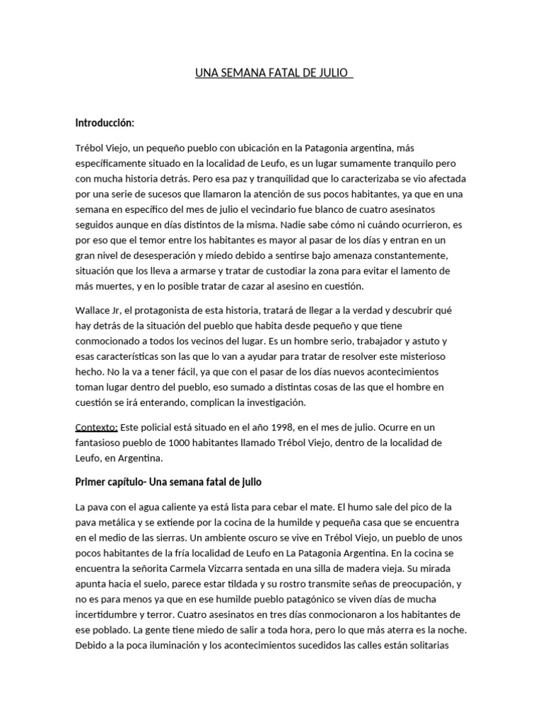 UNA SEMANA FATAL DE JULIO | PDF | Policía