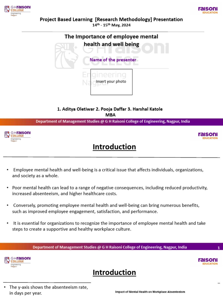 Project Base Learning PPT Format | PDF | Survey Methodology | Mental Health