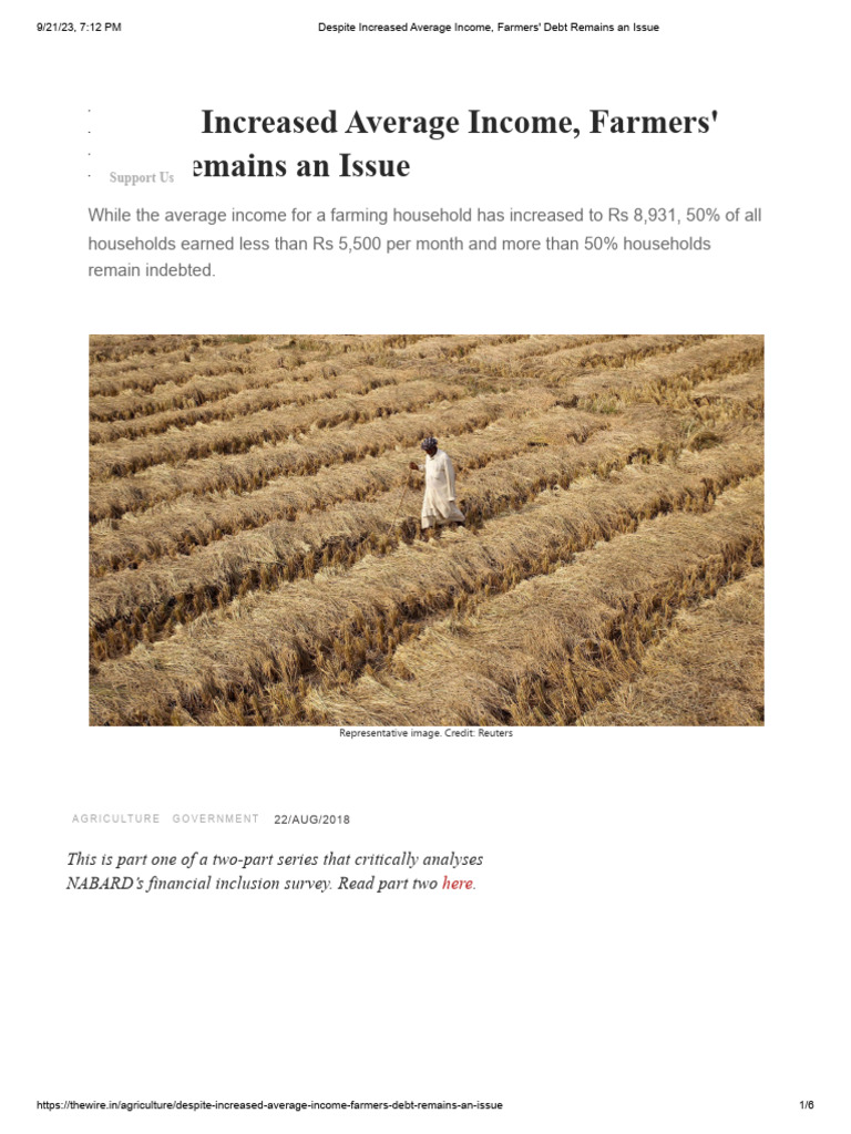 Farmers' Rising Income vs. Debt Crisis | PDF | Economies