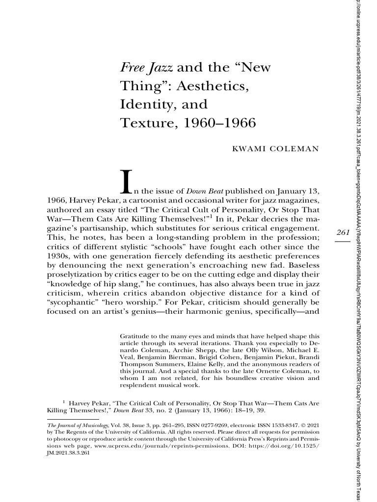 Coleman--Heterophony | PDF | Jazz