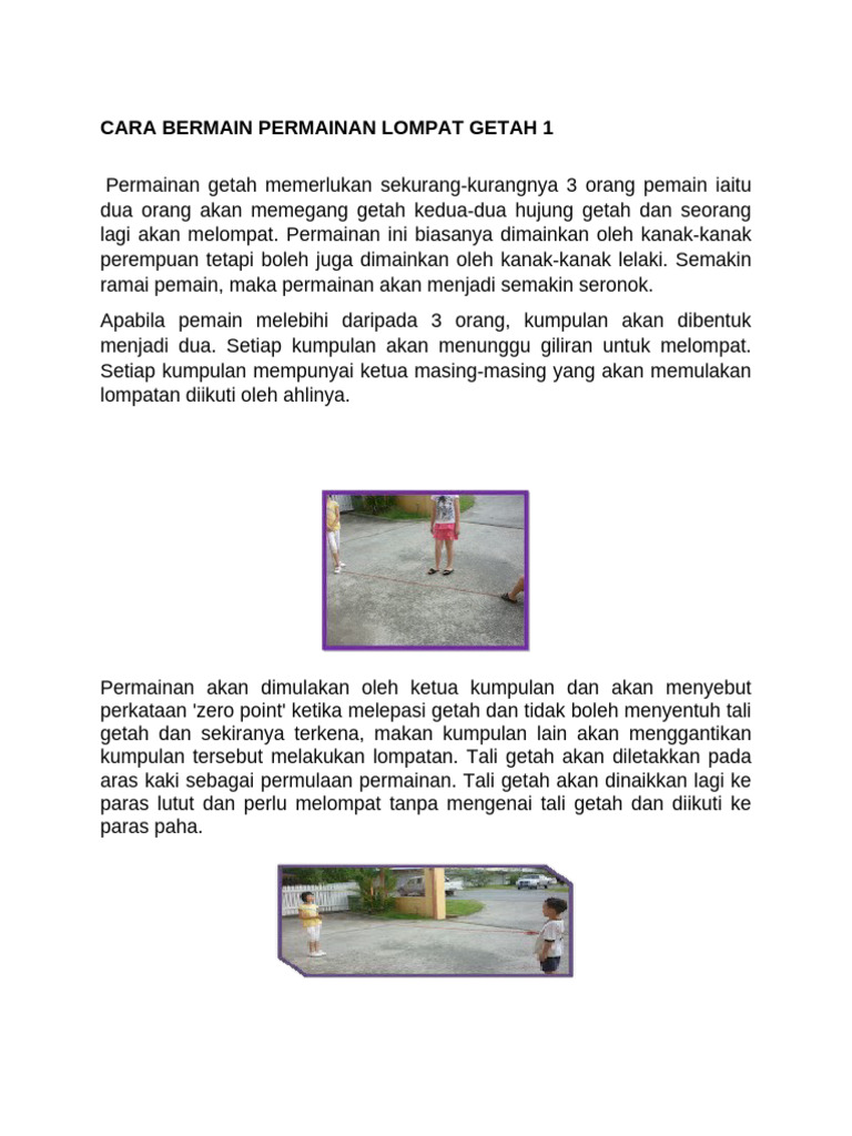 Cara Bermain Lompat Getah | PDF