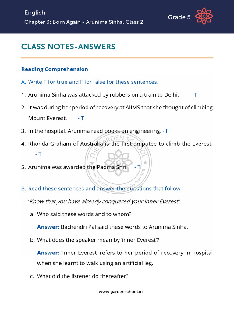 AK CN Grade+5 English Chapter+3 Class+2 | PDF