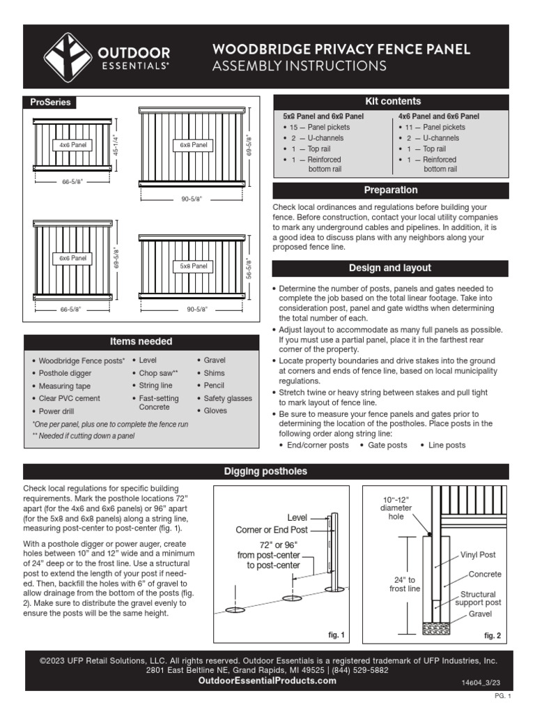 Woodbridge Privacy Fence Installation Guide | PDF | Drill
