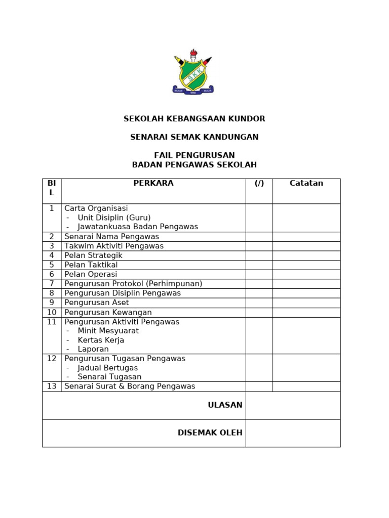 Borang Semakan Fail Pdf 