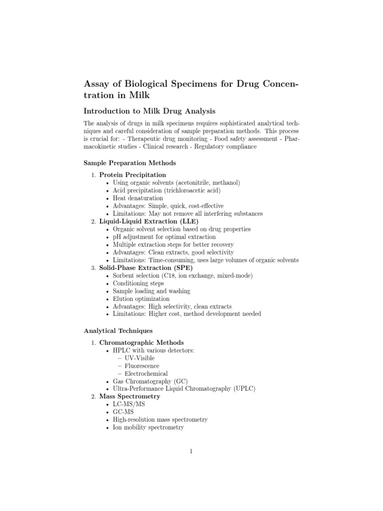 Milk Assay Guide | PDF | High Performance Liquid Chromatography ...