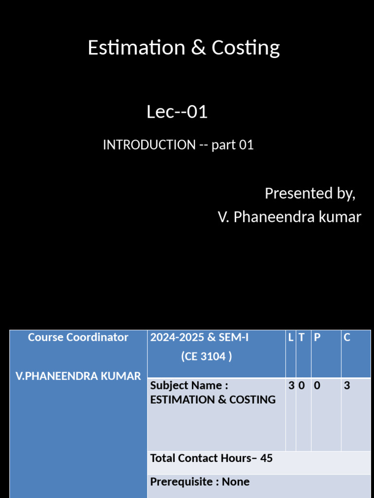01-Quantity Surveying-Introduction Part 01 | PDF | Specification ...