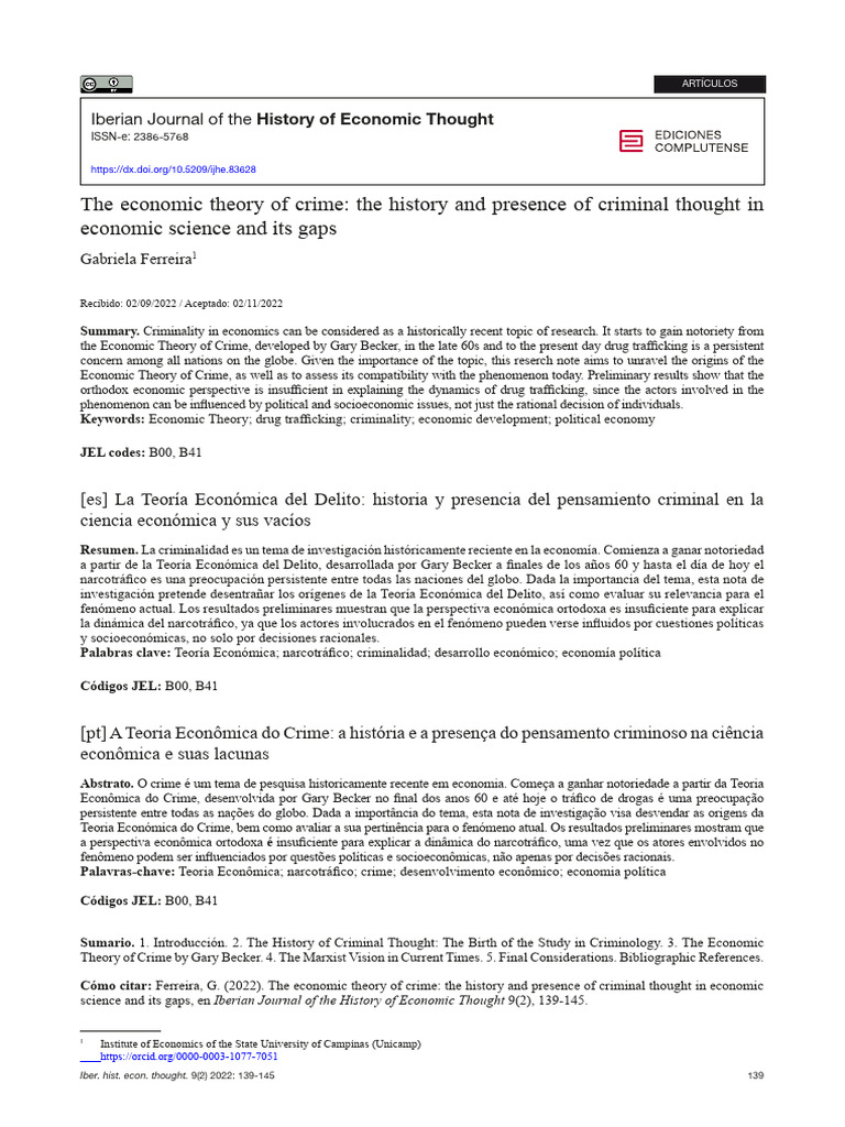 Economic Theory of Crime Explained | PDF | Crimes | Crime & Violence