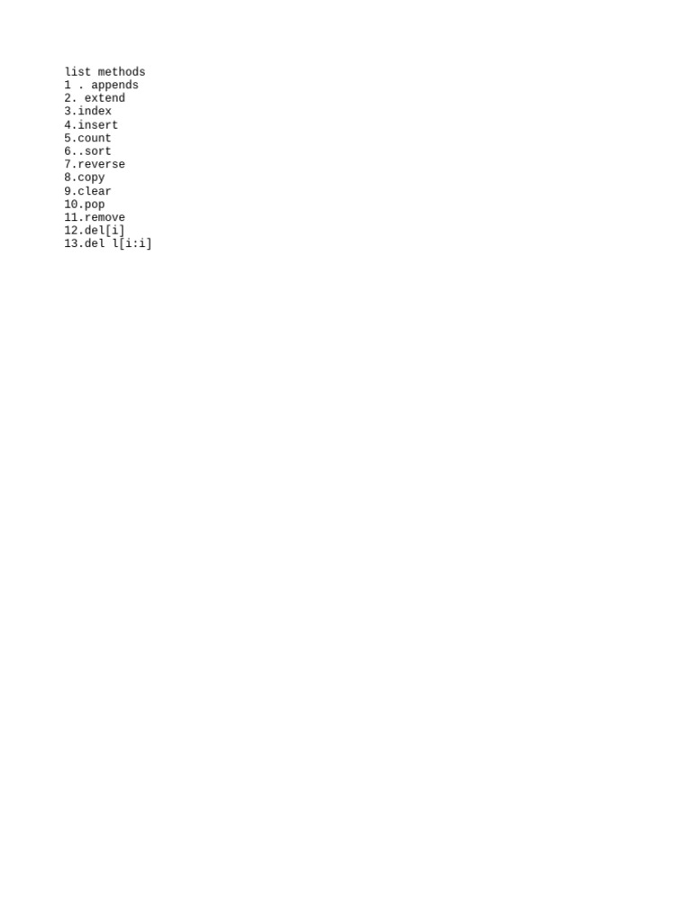 List Methods | PDF
