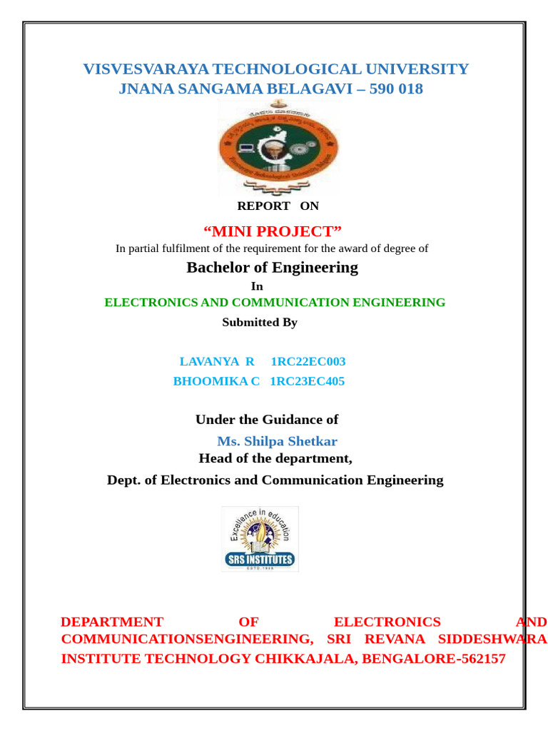 Mini Project Report in ECE 2023-2024 | PDF