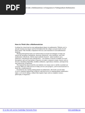 語学+参考書 How to Think Like a Mathematician: A Companion to Undergraduate Mathematics Amazon.com: How to Study as a Mathematics Degree