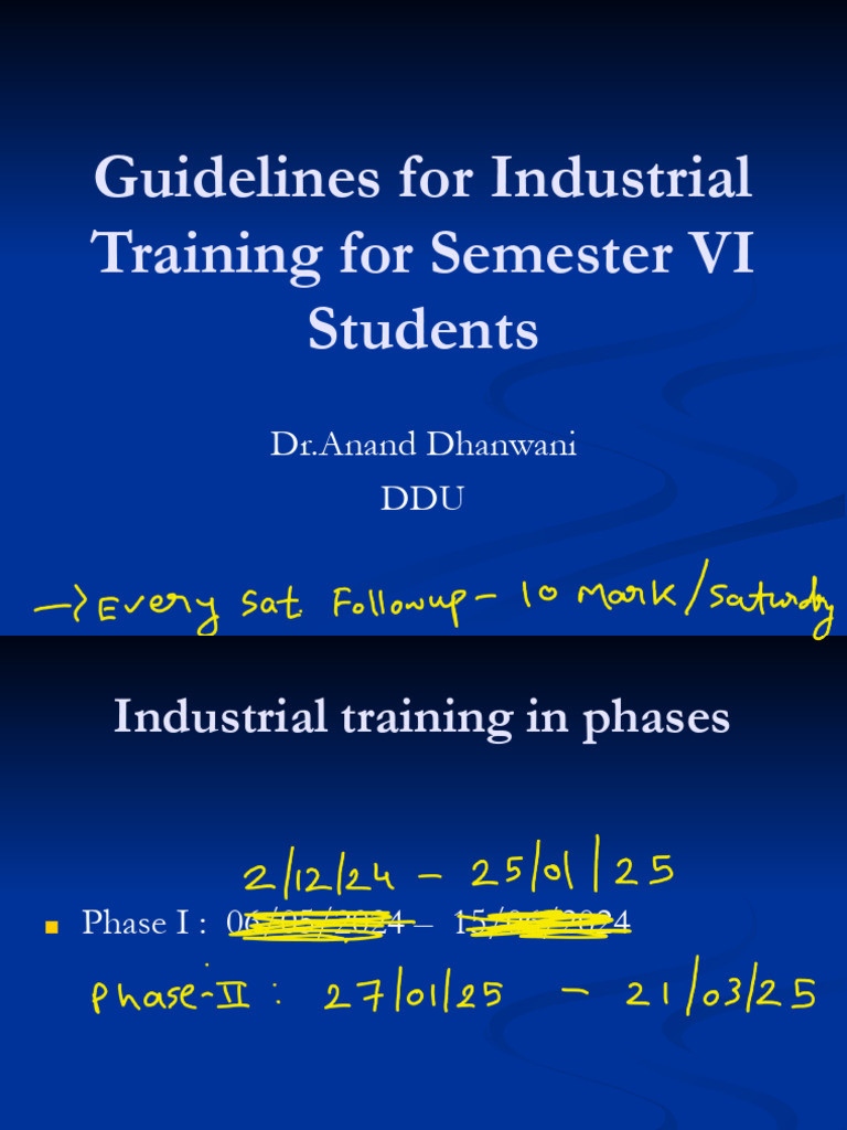 Industrial Training Guidelines for Students | PDF