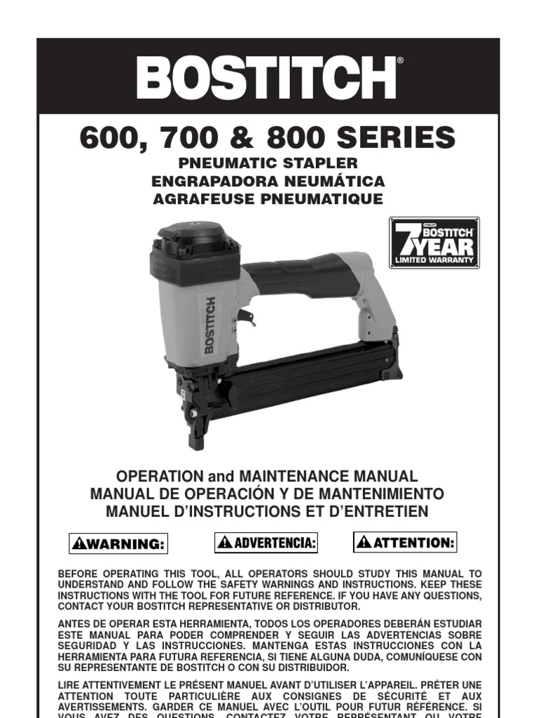 Bostitch 650S4 Manual PDF Trigger (Firearms) Filtration