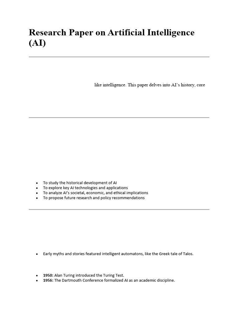 AI Research: History, Applications, Ethics | PDF | Artificial ...