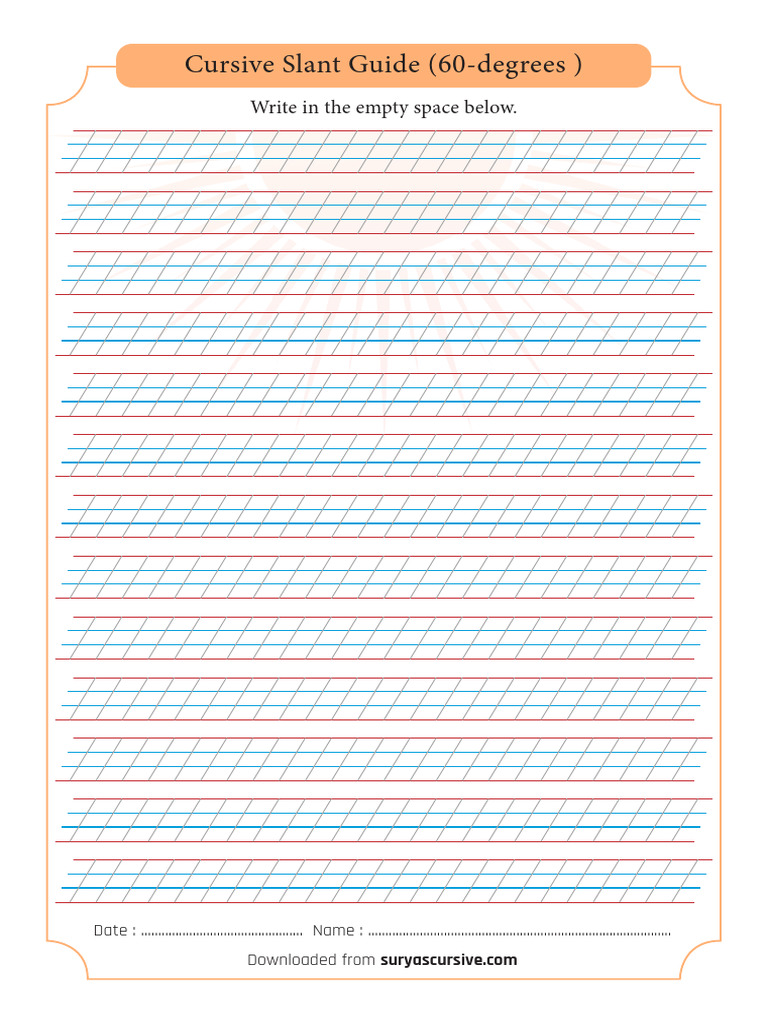 Cursive Slant Guide 60 Degrees | PDF
