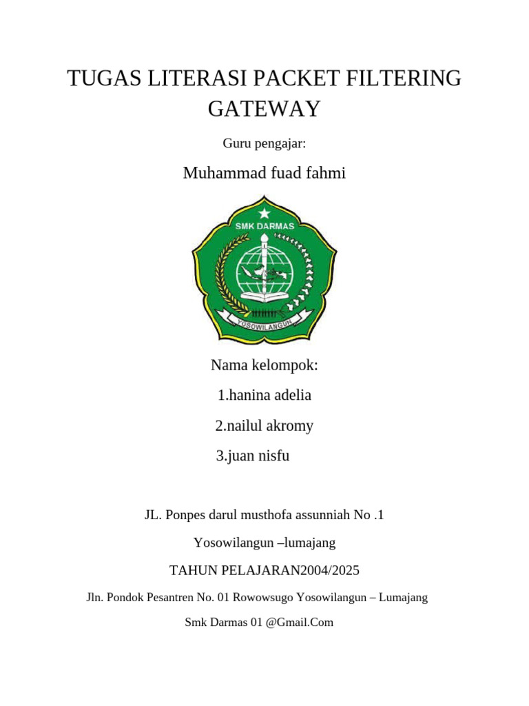 Packet Filtering Gateway | PDF